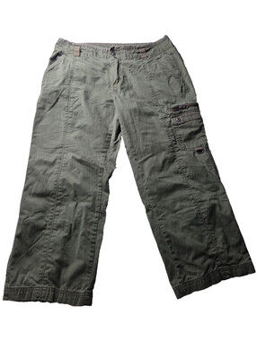 Columbia Womens 12 Green Hiking Cargo Capri Cotton Utility Y2K Outdoor Pants